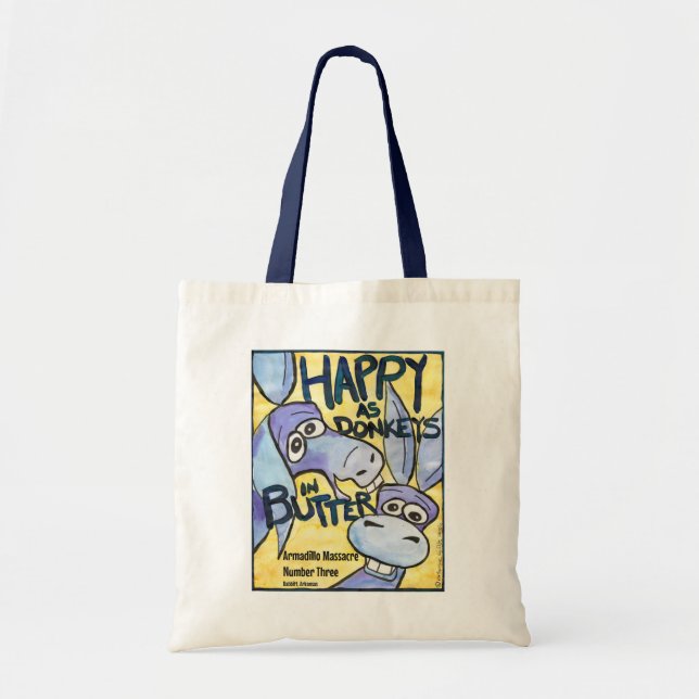 Bolso tote Feliz como Burros (Frente)
