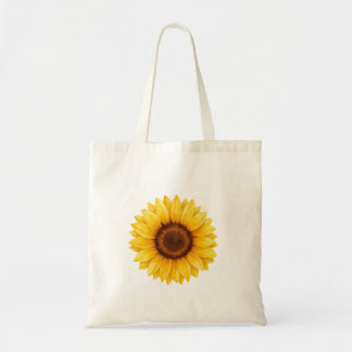 Bolso tote floral de girasol amarillo acuarela