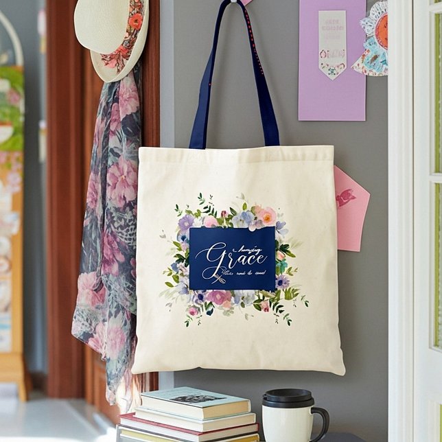 Bolso tote floral de gracia asombrosa (Subido por el creador)