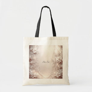 Bolso Tote Floral de Marfil Blanco