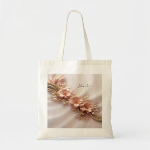 Bolso tote floral de naranja melocotón elegante