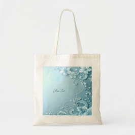Bolso tote floral decorativo azul