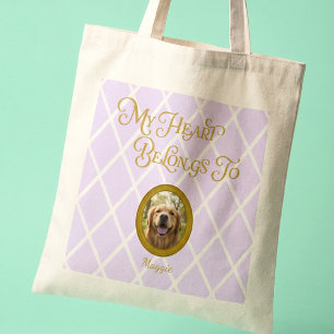 Bolso Tote Foto de Golden Retriever Nombre Perso