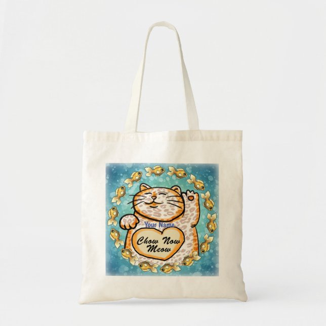 Bolso tote Gato Afortunado Meow (Frente)