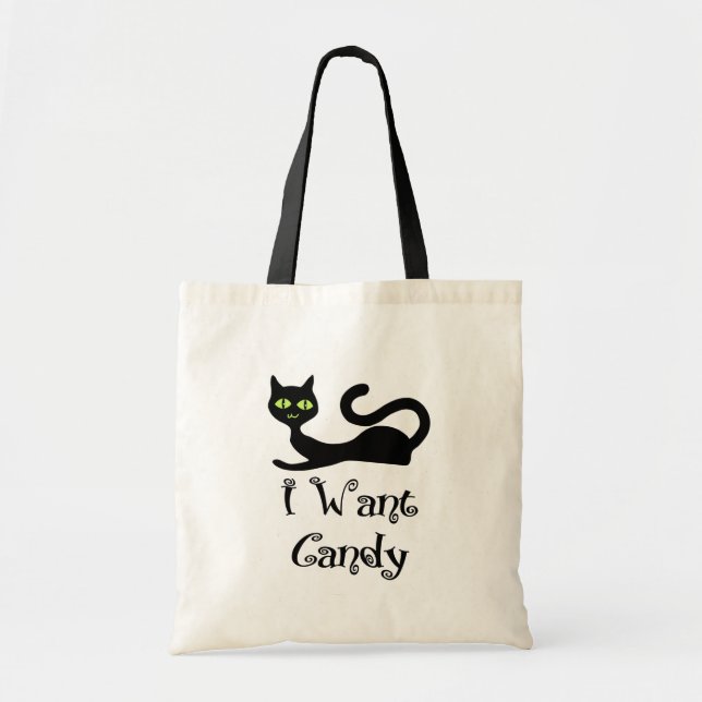 Bolso tote gato quiero caramelo (Frente)