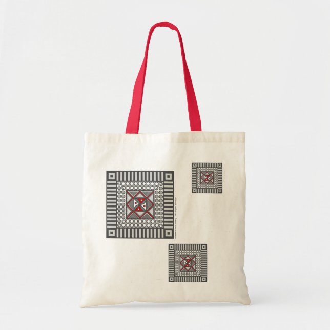 Bolso tote geométrico alternante (Frente)