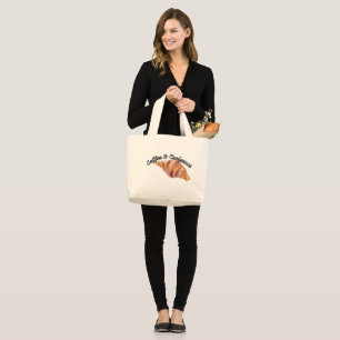 Bolso tote gigante con diseño de croissant