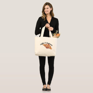 Bolso tote gigante con diseño de croissant