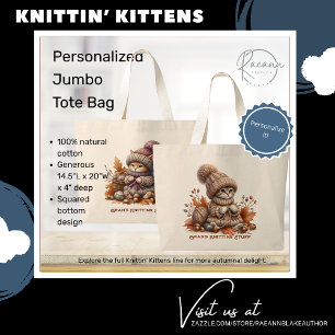 Bolso Tote Gigante de Gatitos Tejidos Personalizad