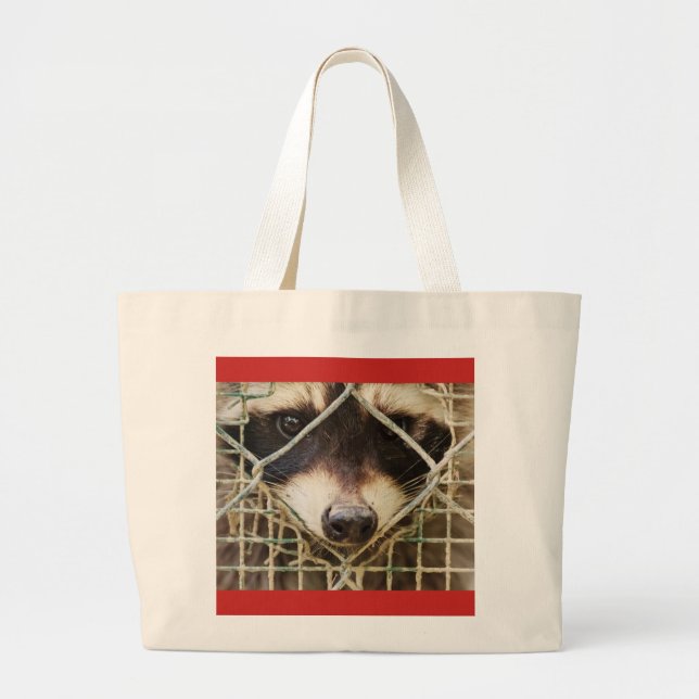 bolso tote gigante de mapache (Frente)