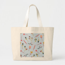 Bolso Tote Gigante de Patrón de Prado Floral Suave