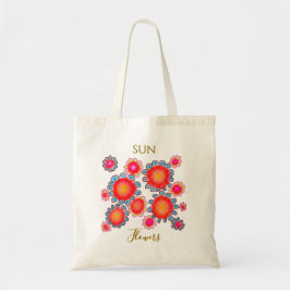 Bolso Tote Gráfico de Presupuesto de Girasoles Roj