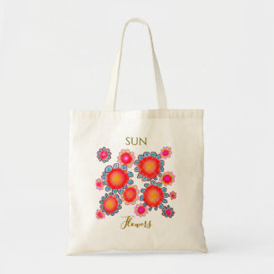 Bolso Tote Gráfico de Presupuesto de Girasoles Roj