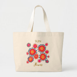 Bolso Tote Gráfico de Presupuesto de Girasoles Roj