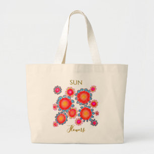 Bolso Tote Gráfico de Presupuesto de Girasoles Roj
