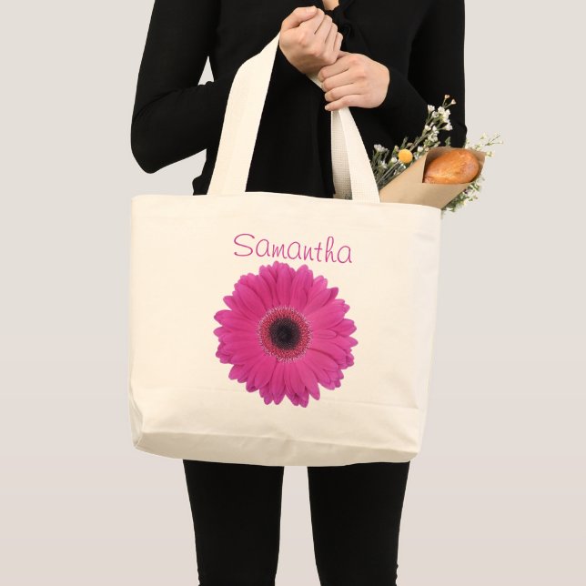 Bolso tote grande de flor fucsia (Anverso (producto))