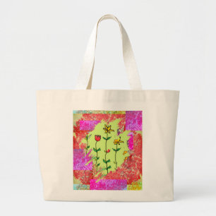 Bolso tote grande - Floral muestra de pintura
