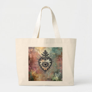 Bolso tote jumbo corazón en llamas