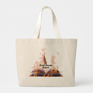 Bolso tote jumbo de libro en llamas - Leer Soñar R