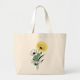 Bolso tote jumbo de serenidad de amapola floral pe