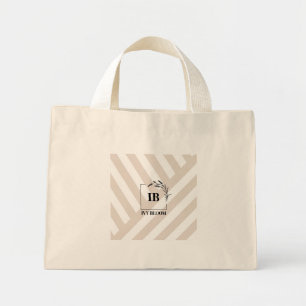 Bolso Tote Mini Monograma Rayas Beige Marfil