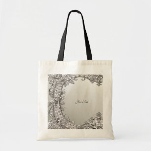 Bolso tote moderno plateado ornamentado
