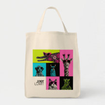 Bolso tote mosaico de animales coloridos de Pop Cr