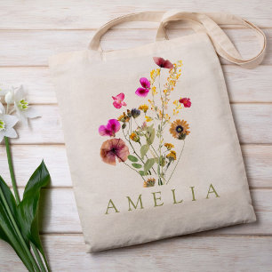 Bolso tote nombre personalizado Wildflower