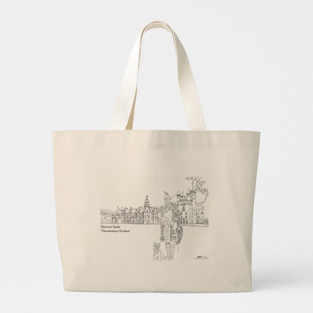 Bolso Tote Perro Scottie Highlanders Castillo Balm (Reverso)