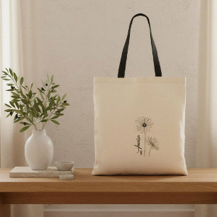 Bolso tote personalizado de margarita con nombre