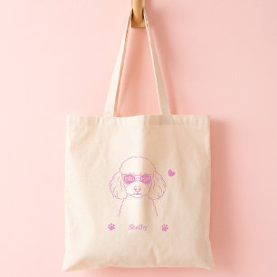 Bolso tote personalizado de poodle pastel para mam