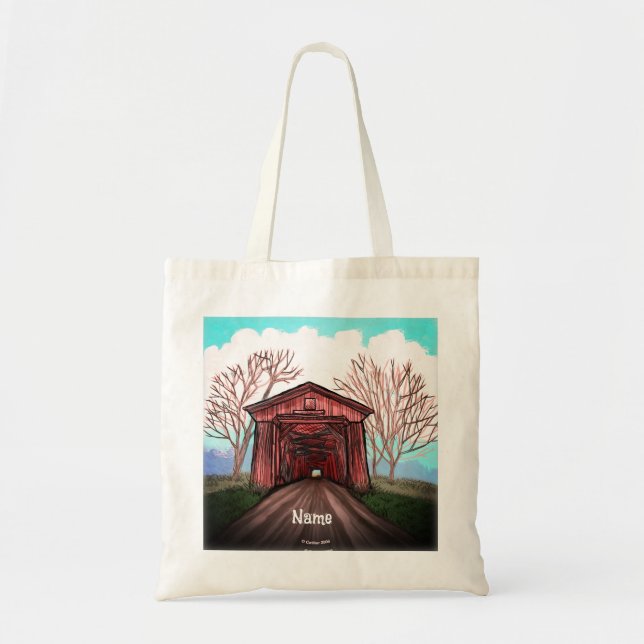 Bolso Tote Puente Cubierto Rojo (Frente)