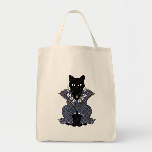 Bolso tote Reina Gato Batik Azul (Frente)