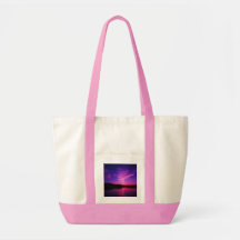 Bolso Tote Rosa Con Imagen De Puesta De Sol Púrpur