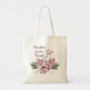 Bolso tote rosa floral de flamenco para la madre d