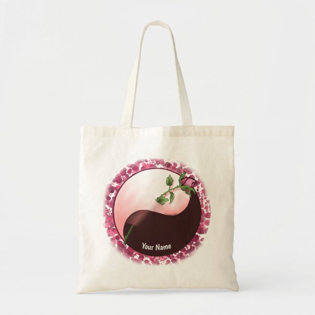 Bolso tote Rosa Roja Yin Yang (Frente)