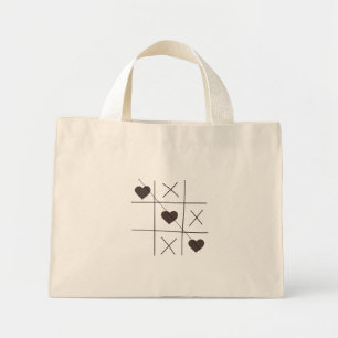 Bolso tote Tic-Tac-Toe Love Hearts – Línea minimal