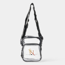 Bolso transparente bandolera con inicial N