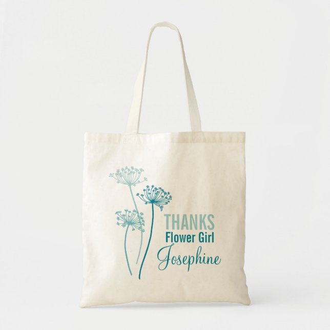 Bolso verde azulado moderno del florista del (Frente)
