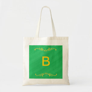 Bolsos amarillos del monograma del verde de la