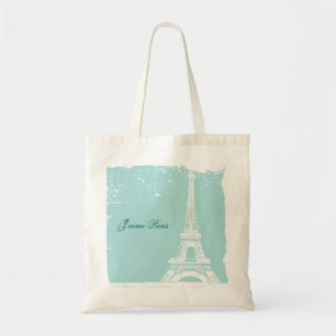 Bolsos azules de la lona de la torre Eiffel