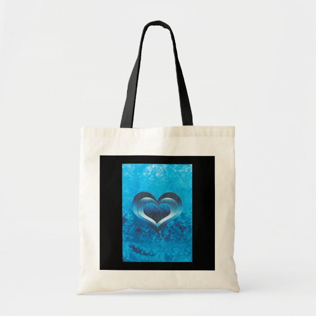 Bolsos - corazones de moda azules del grunge (Frente)