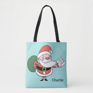 Bolsos de nombres personalizados de Santa & Mrs Cl