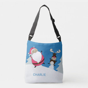 Bolsos de nombres personalizados de Santa y Reinde