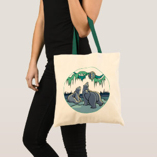 Bolsos del arte del oso nativo de la bolsa de asas