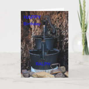 BOMBA DE AGUA MANUAL en un ÁRBOL HUECO TARJETA DE 