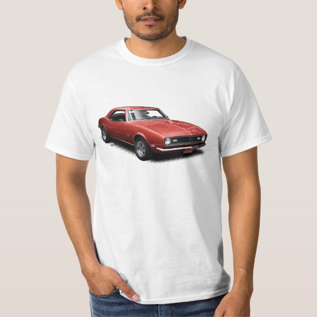 Bomba de cereza roja Camaro en la camiseta blanca (Anverso)
