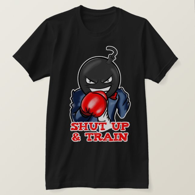 Bomba Lil se cierra y entrena en negro camiseta (Anverso del diseño)
