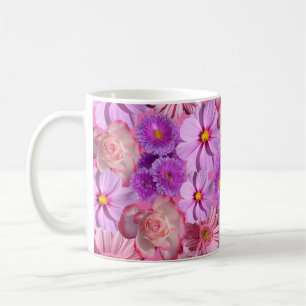 Bomba morada y tazas florales