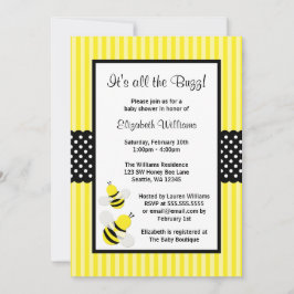 Bombear puntos a rayas Invitaciones a ducha para b